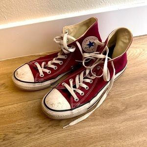High top burgundy Converse